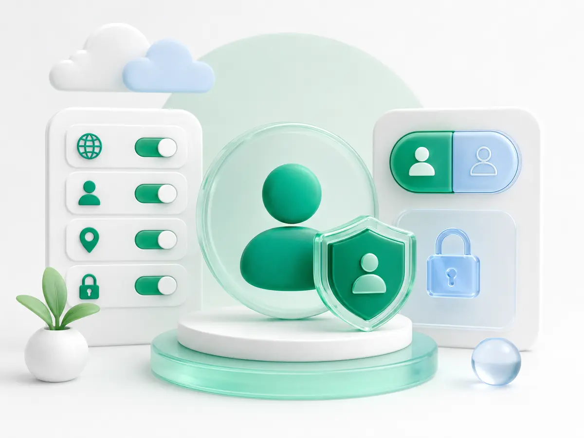User-controlled public and private account choices